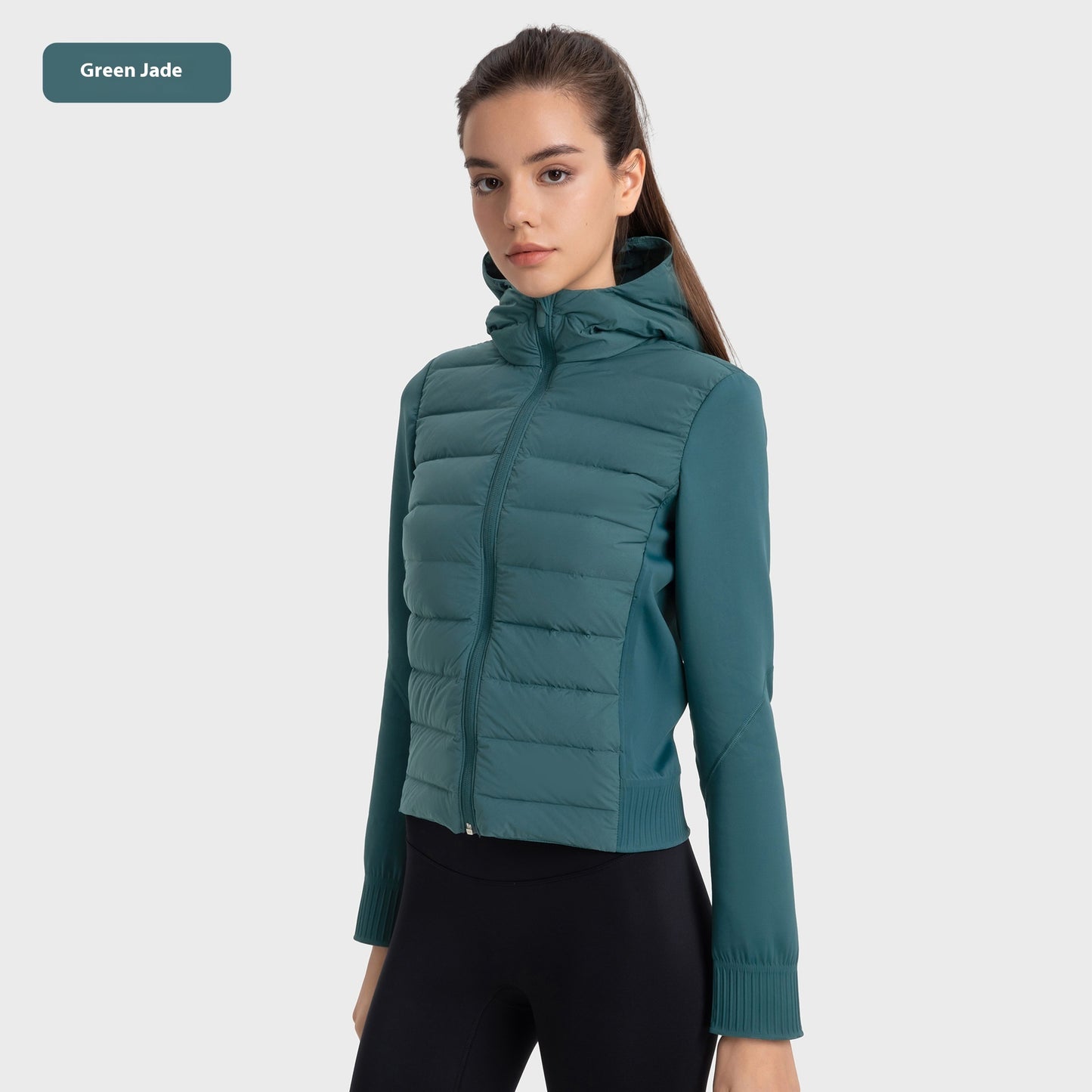 Chaqueta de plumón con capucha fina para mujer, resistente al viento, impermeable y cálida