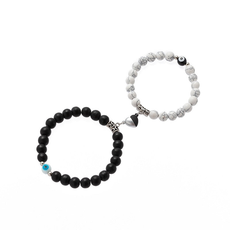 Pulsera de piedra con diseño de mal de ojo personalizada, ideal para parejas de hombres y mujeres