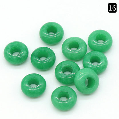 5x10mm Large Hole 4mm Circle Natural Crystal Agate Jade Beads Abacus Beads