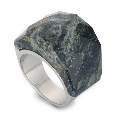 Anillo de piedra natural de moda para mujer