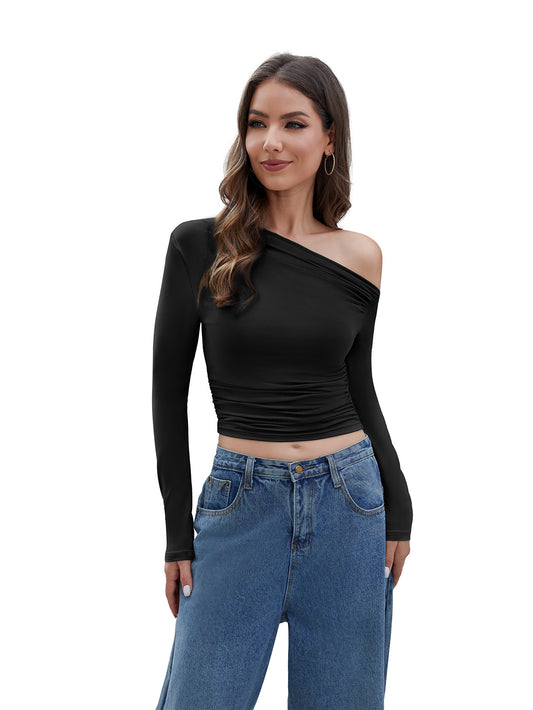 Blusa de moda de manga larga para mujer