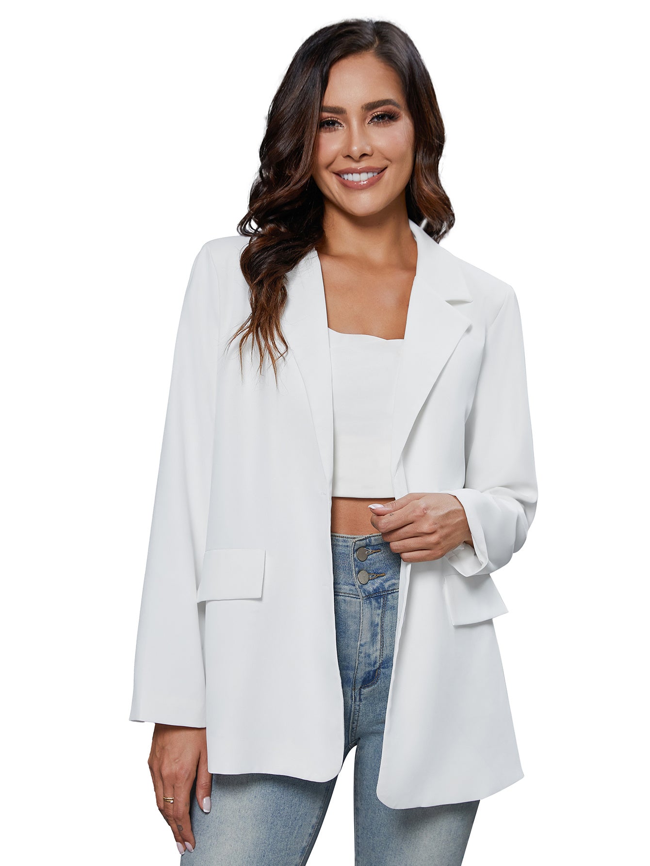 Women's Long Sleeved Cardigan Jacket Top