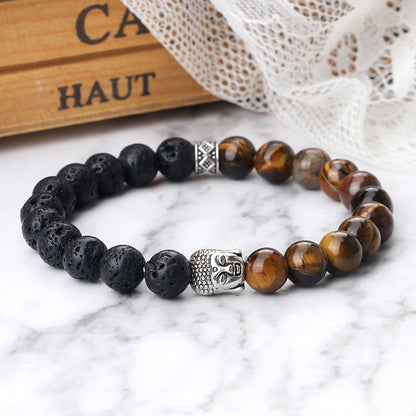 Pulsera de cuentas con joyas de mano para hombre