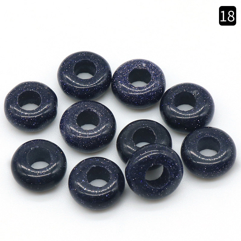 5x10mm Large Hole 4mm Circle Natural Crystal Agate Jade Beads Abacus Beads