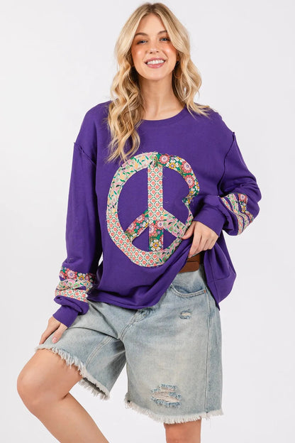 Blusa de manga larga con apliques de paz de SAGE FIG