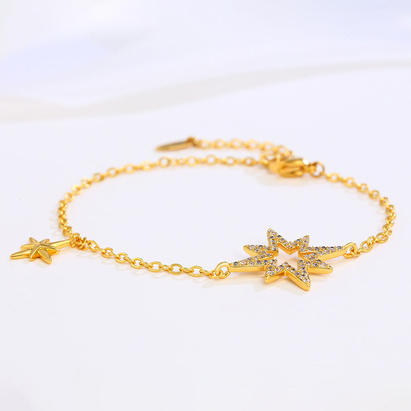 Pulsera de estrella de ocho aristas ajustable Estilo coreano Elegante Celebridad de Internet de alto sentido XINGX