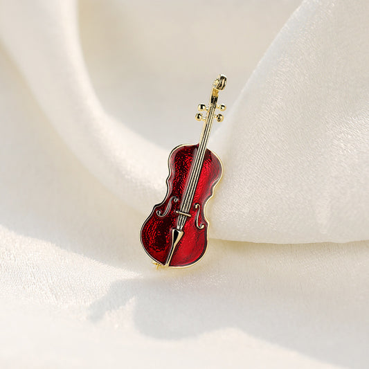 Broche de violín ligero de estilo frío y lujoso