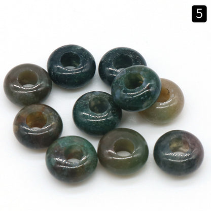 5x10mm Large Hole 4mm Circle Natural Crystal Agate Jade Beads Abacus Beads