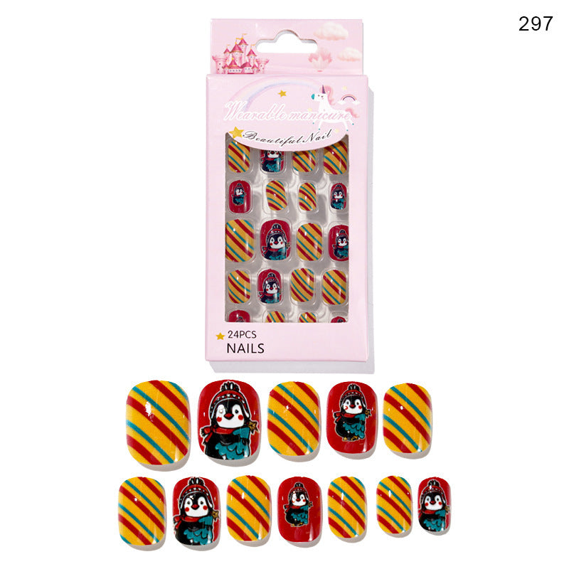 24 piezas de uñas navideñas para niños