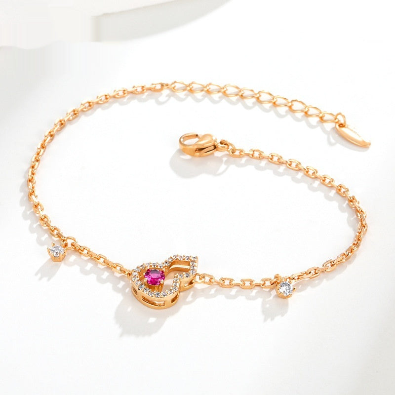 Alloy Gold Plated Fashion Trendy Simple Ins Small Calabash Bracelet