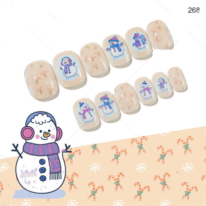 24 piezas de uñas navideñas para niños