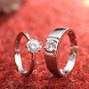 Anillo de diamantes de imitación para mujer, anillo de moissanita para pareja, anillos de pareja SATINE de seis garras