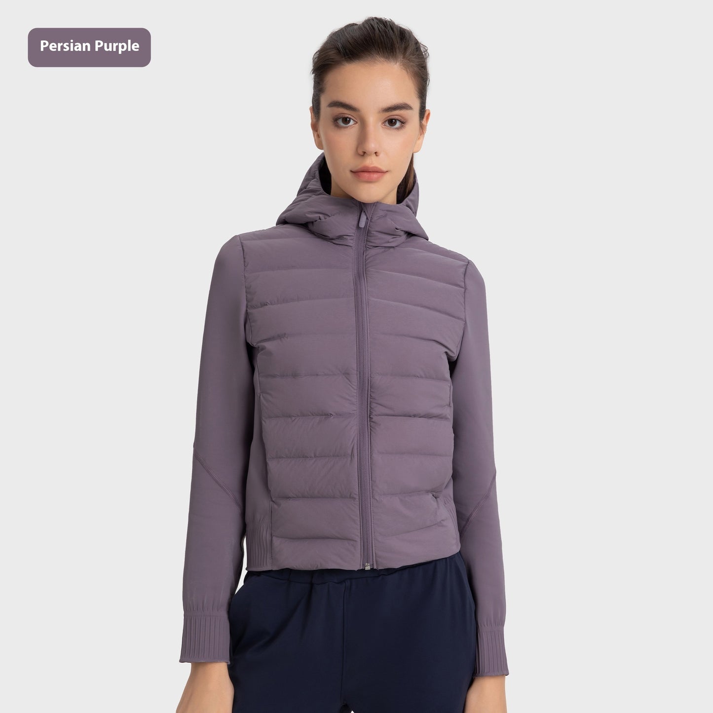 Chaqueta de plumón con capucha fina para mujer, resistente al viento, impermeable y cálida